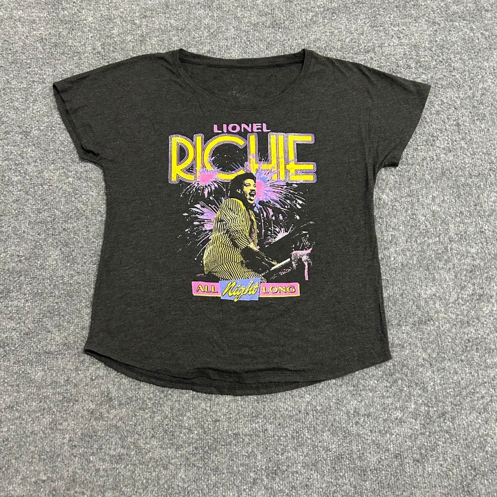 Lionel Richie T-Shirt Womens Size M Gray All Night Long 2023 Tour Graphic Tee